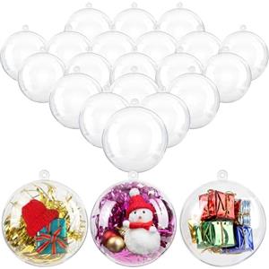 Uten 20 x Palla Trasparente plastica Palla di Natale Ornamentale per Decorare Alberi di Natale (8 cm)