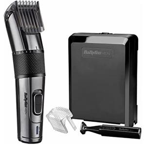 BaByliss MEN E978E Tagliacapelli con Lame in Titanio al Carbonio, a Rete/Ricaricabile, Mini Trimmer di Precisione Incluso, 26 Altezze di Taglio da 0.5 mm a 25 mm, Lame Lavabili, Custodia Rigida