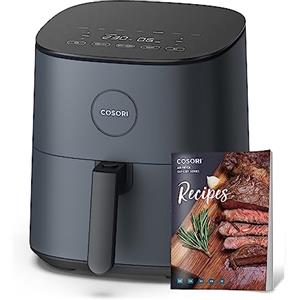 COSORI Friggitrice ad Aria 4,7L, 75-230°C, Air Fryer Silenzioso e Risparmio Energetico, 9 Preimpostazioni, Meno Olio&Senza Fumo, Ricettario Italiano, Lavabile in Lavastoviglie, Grigio, 1500W