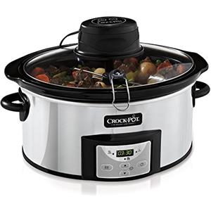 Crock-pot CSC012X Slow Cooker, Pentola per Cottura Lenta, Capienza 5.7 lt, fino a 6-8 persone, 2 impostazioni cottura, Auto Mescolante, Display Digitale, Timer Countdown