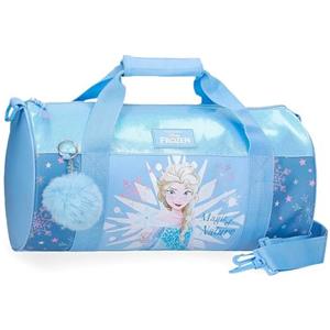 Disney Frozen Magic Ice Zaino per bambini, blu, realizzato in poliestere, spallacci regolabili per un comodo trasporto, vari scomparti, con portachiavi pompon blu, blu, Zaino da viaggio