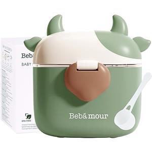 Bebamour Formula Dispenser Portatile Dispenser di Latte in Polvere Contenitori Snack con Paletta e Livellatore,460 ML,New Green