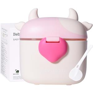 Bebamour Formula Dispenser Portatile Dispenser di Latte in Polvere Contenitori Snack con Paletta e Livellatore,460 ML,Light Pink