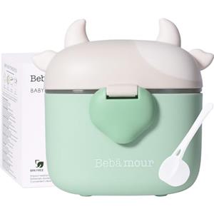 Bebamour Formula Dispenser Portatile Dispenser di Latte in Polvere Contenitori Snack con Paletta e Livellatore,460 ML,Light Green