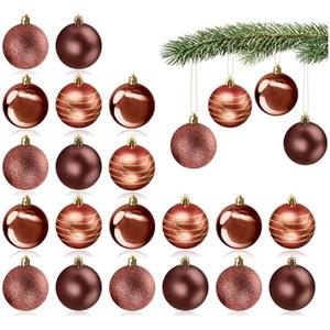 com-four® 24x Palline per Albero di Natale - Palline per Albero di Natale in plastica per Natale - Decorazioni per Albero di Natale - Decorazioni per Albero di Natale - Palline di plastica