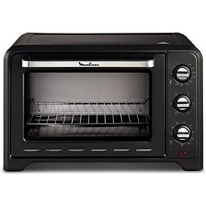 Moulinex Ox4648 Optimo Forno Elettrico Ventilato 33 Litri, Potenza 1600 W, Max 120°C, Forno per Pizza, Carne, Pesce, Dolci, Fornetto Elettrico, 6 Modalità di Cottura, Timer, 2 Accessori, Nero