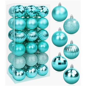 BLAZOR Palline di Natale 6CM,36 Stili Per Set, Bella Decorazione dell'albero di Natale, Molteplici Opzioni di Colore, Palle di Natale