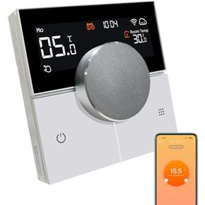 KETOTEK Termostato WiFi 3A per Caldaia Gas/Acqua Riscaldamento a Pavimento Intelligente Programmabile Termostato Compatibile con Alexa, Smart Life App Telecomando