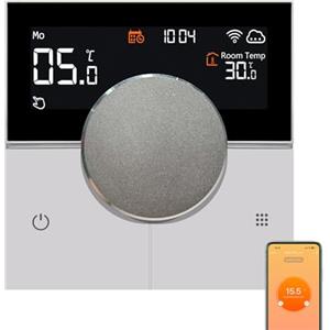 KETOTEK Termostato WiFi per Riscaldamento a Pavimento Elettrico, Smart Programmabile Termostato Ambiente 16A con Sonda, Compatibile con Alexa Smart Life App Comando Vocale, Telecomando