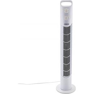 Arebos Ventilatore a torre con timer | 40 watt | Oscillazione di 75 ° | Ventola a 3 velocità | Testato TÜV GS | bianca