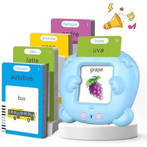 VISATOR Talking Flash Cards Schede Flash Cards Parlanti Flash Cards Flash Cards Bambini Giocattoli Educativi per Bambini 3+ Anni Autismo Giochi Regali di Compleanno Giochi Montessori(Blu Italiano)