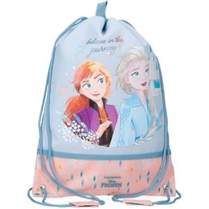 Disney Joumma Bags, Frozen Believe in the journey, zaino per bambini, zaino da scuola, realizzato in poliestere, spalline larghe e regolabili, varie tasche e scomparti., blu, Zaino sacco