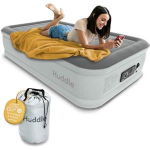 Huddle Lussuoso letto ad aria singolo Huddle con tecnologia brevettata SlumberGuard™ a doppia pompa | Materasso gonfiabile con pompa incorporata | Comodo materasso gonfiabile | Singolo, Matrimoniale, King