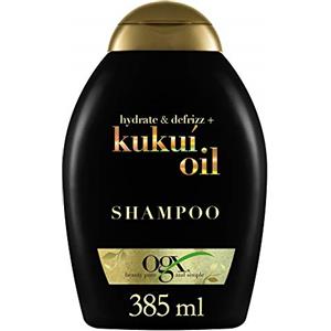 OGX Shampoo Hydrate & Defrizz + Kukui Oil, Shampoo capelli crespi con Olio di Kukui, Shampoo ristrutturante capelli efficace contro umidità ed effetto crespo di capelli ricci e mossi, 385 ml