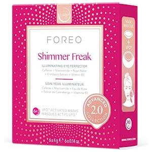 Foreo Shimmer Freak Advanced Collection 2.0, Maschera Ufo, Maschera Illuminante Contorno Occhi, Kit Skincare, Acqua di Rose, Niacinamide, Tutti i Tipi di Pelle, Rughe e Occhi Gonfi, Set da 6 Pezzi