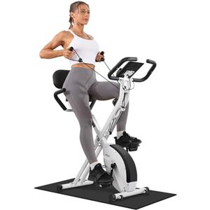 Micyox MX-600 Cyclette Magnetica con Schienale Bicicletta da Ciclismo da Interno Pieghevole con Display LCD e Sensore di Frequenza Cardiaca Bici da Allenamento a Casa con Bande di Resistenza