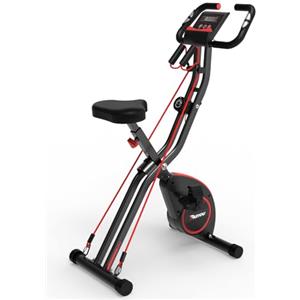 PASYOU Cyclette Pieghevole, 4 in 1 Cyclette da casa, silenziosa per interni con resistenza regolabile a 16 livelli, capacità di carico di 150kg, monitor LCD, sensore di pulsazioni PX08