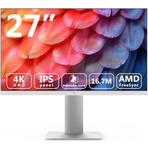 Z Z-Edge Z-Edge Monitor PC Bianco 27'' IPS 4K UHD (3840x2160), FreeSync, 75Hz, Schermo Ufficio White 16:9, 5ms, 2×HDMI2.0 & 2×DP1.4, Supporto Regolabile/Verticale/Orizzontale/Rotante, VESA(DP Cavo Incluso)