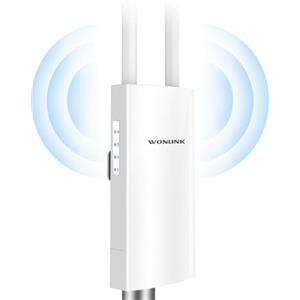 WONLINK Ripetitore WiFi Esterno, Access Point Esterno AC1200 Dual Band Ripetitore WiFi Esterno con 48V PoE Power, 2 * 1000M Porta Ethernet, WiFi Extender Esterno Supporta Modalità Ripetitore/Router/AP