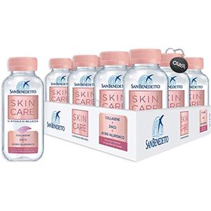 CAIYA San Benedetto, Skin Care Acqua Naturale Minerale al Gusto di Pesca e Frutti Rossi, Box 12 x 220 ml con Portachiavi CAIYA®