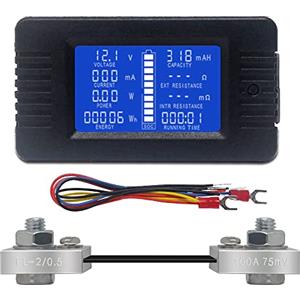 KETOTEK DC Misuratore di Batteria Voltmetro Amperometro Energia Energia Monitor LCD Multimetro Digitale Tensione Corrente Cap Ohm Ora SOC Meter LCD DC 0-200 V 100A Shunt