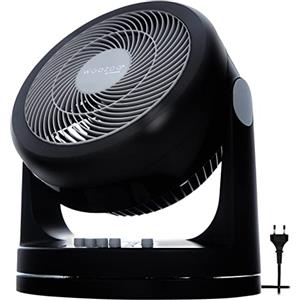 Iris Ohyama Woozoo, 33m², Ventilatore da Tavolo, Ventilatore da Scrivania, Nero, Oscillazione, Silenzioso, Portatile, Per Camera Da Letto, Soggiorno, Raffreddamento, Potente, PCF-HM23