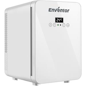 Enventor Frigorifero Piccolo 10L Bianco, 15 Lattine Mini Frigo da Camera, Frigo Piccolo 12V/220V con Funzioni Raffreddamento e Riscaldamento, Impostazione Personalizzata della Temperatura