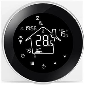 KETOTEK Termostato WiFi Riscaldamento a Pavimento Elettrico 16A 220V Compatibile con Alexa, Intelligente Termostato Ambiente Programmabile Tuya/Smart Life APP Controllo