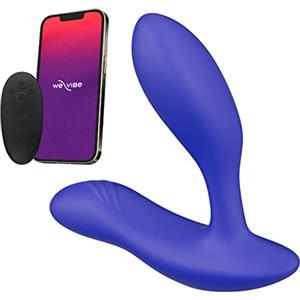 We-Vibe Vector + Vibratore anale prostata e perineo - Massagiatore prostatico Plug vibrante uomini - Controllo App a distanza Telecomando - Sex Toys per uomo coppie - Giochi sesso per adulti - Blu