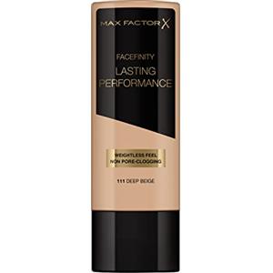 Max Factor - Fondotinta Liquido Lasting Performance - Alta Coprenza, Finish Matte e Lunga Durata - 111 Deep Beige - 35 ml