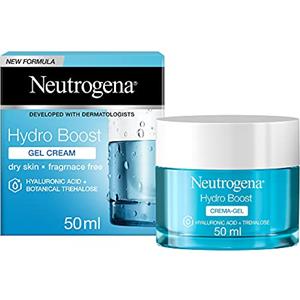 Neutrogena Hydro Boost Crema Gel, Crema idratante viso in gel leggero, Crema viso Acido Ialuronico per un'idratazione intensa, Ideale per pelle secca e sensibile, 50 ml