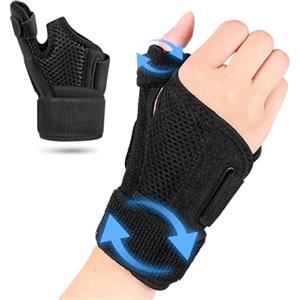 UZSUZZ Tutore per Pollice e Polso, Tutore Pollice Reversibile con Due Stecche Metalliche, Tutore Pollice per Destro & Sinistro Per L'artrite, la Tendinite e le Distorsioni