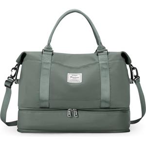 SEAFEW Borsone da Viaggio Donna, 40x20x25 Ryanair Bagaglio a Mano Borsa da Viaggio con Scomparto per le Scarpe, Borsa Sportiva Borsone da Palestra Grande, Borsa da Weekend,F2-Verde militare