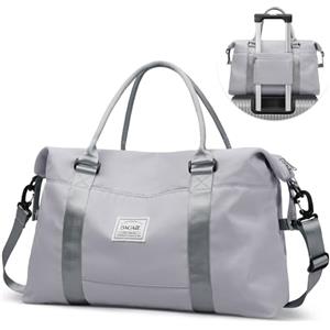 BAGAIL Borsone da viaggio, borsa da fine settimana da donna, borsa da palestra per la notte, borsa tote con tasca bagnata, borsa per mamma ospedaliera per lavoro e consegna, Grigio chiaro, Large,