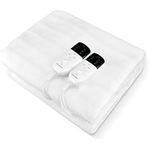 LEEVOT Scaldaletto Matrimoniale 160 x 140 cm, 3 Temperature Regolabili Coperta Termica Elettrica, Antimite, Lavabile, Spegnimento Automatico, 2 Controller, Timer Programmabile
