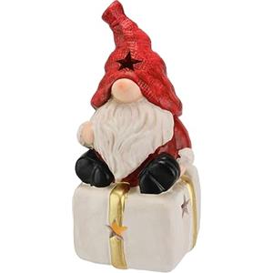 Flair Flower Figura decorativa natalizia, gnomo su confezione regalo con luce a LED, decorazione natalizia, statuetta decorativa, statuetta decorativa per scultura decorativa