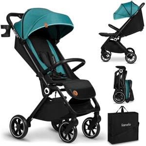 LIONELO Cloe Passeggino leggero e pieghevole per bambini da 0 fino a 22 kg, Schienale regolabile, Posizione nanna, Impermeabile, Cinture a 5 punti, Ruote XXL, Zanzariera, Portabicchieri (Verde)