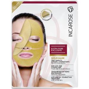 INCAROSE Gold Mask - Maschera Viso Monouso con Collagene e Acido Ialuronico, 25 ml