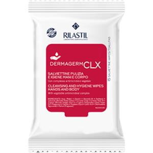 Rilastil Dermagerm CLX Salviettine Igienizzanti 15 Pezzi - Senza Alcol e Coloranti, per Mani e Corpo