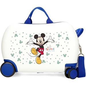 Disney Joumma Bags, Disney Mickey Best Friends Together, Valigia per bambini, Valigia Cabina, Realizzato in ABS, Quattro Ruote Doppie di Giro multidirezionale, Chiusura a combinazione laterale., bianco,