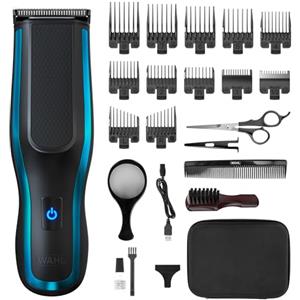 WAHL Self Clip 360 Kit tagliacapelli - Tagliacapelli automatico, senza fili, nero, 10 pettini, ricarica USB, batteria a lunga durata, autopulizia, lame risciacquabili, impugnatura facile, leggero