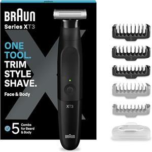 Braun REGOLABARBA UOMO e RASOIO ELETTRICO BARBA E Capelli Series X, Testina Flessibile Con lama 4D A Due Direzioni E Protezione SkinShield, 45 Minuti Di Utilizzo Senza Fili, Idea Regalo, XT3200