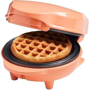 Bestron Waffle Maker, Piastra per waffel mini Ø10 cm, piccola macchina per waffel con rivestimento antiaderente, per compleanni di bambini, feste di famiglia, Pasqua o Natale, 550 watt, Arancione