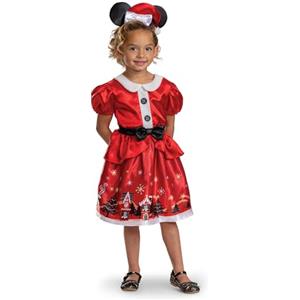 Disney Minnie Mouse Natalizia - Costume Bambina Ufficiale Disguise, Design Dettagliato e Vestibilità Comoda, Taglia S (2T)