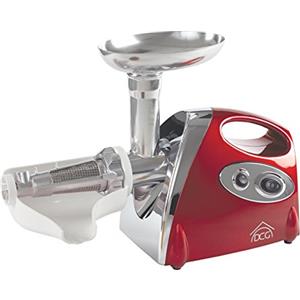 DCG FWP2696 Tritacarne e Passapomodoro Elettrico Multifunzione 1200W Trita Macina Carne, 1200 W, Acciaio, Rosso