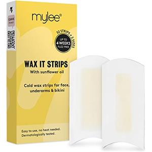 Mylee Wax It Strisce Depilatorie a Freddo per Ceretta Facile e Naturale - 32 Strisce - Perfette per Viso, Corpo, Gambe, Ascelle e Zona bikini, Depilazione Uomo e Donna, per Tutti i Tipi di Pelle