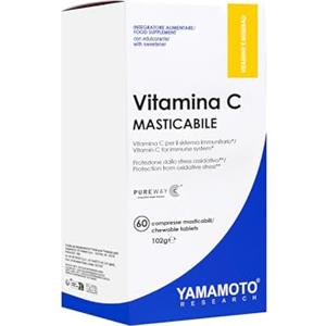 YAMAMOTO RESEARCH - Vitamina C Masticabile PureWay, 60 compresse, Azione antiossidante, Materia prima brevettata, Supporta il sistema immunitario e la produzione endogena di collagene