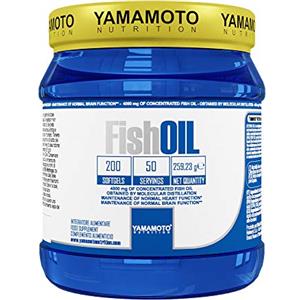 YAMAMOTO NUTRITION Fish Oil Molecular Distillation 200 Softgels, Integratore Alimentare con Omega 3 EPA e DHA da Olio di Pesce, Senza Glutine e Senza Lattosio