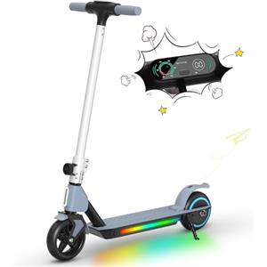 E-RIDES Monopattino Elettrico Bambini 130W - Monopattino Elettrico Pieghevole per Bambini 6-14 Anni, Veloce fino a 15 km/h, 3 Modalità di Velocità, Compleanni e Natale (Grigio)