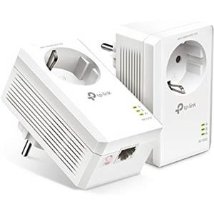 TP-Link TL-PA7019P KIT Adattatore Powerline Gigabit AV1000 con presa (1x porta Gigabit, Plug and Play, risparmio energetico, compatibile con tutti i comuni adattatori Powerline) Bianco